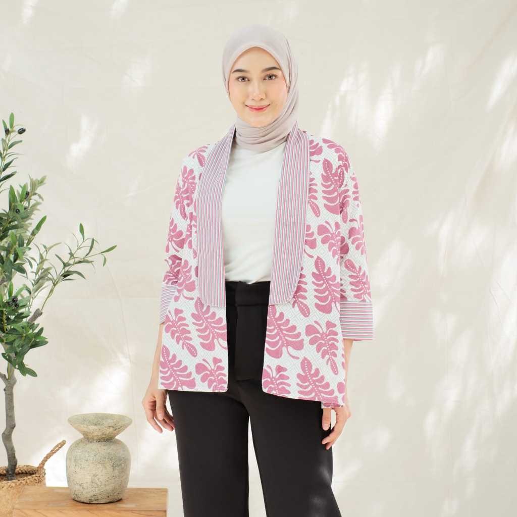Blazer Batik Wanita Katun Premium Outer Batik Modern Batik Cardigan Kekinian Atasan Batik Wanita