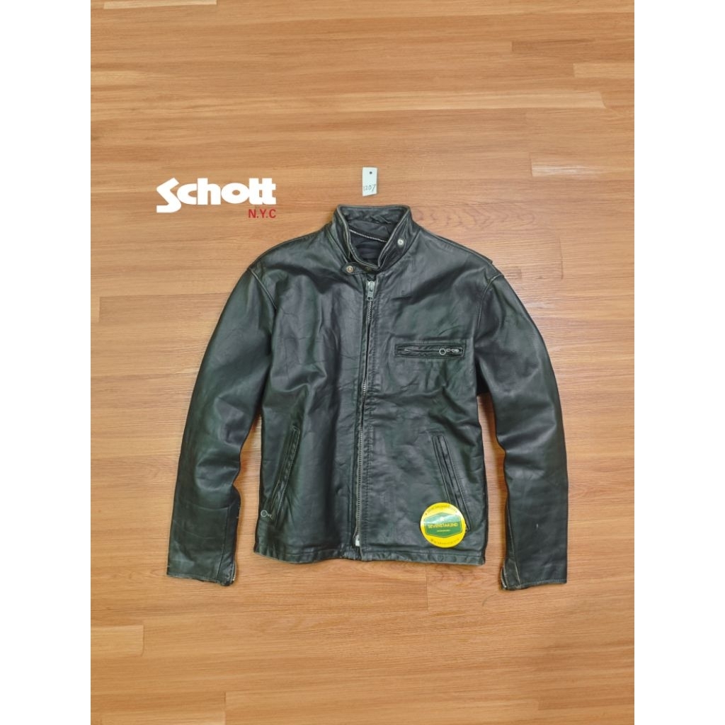 schoot leather Motorcycle cafe racer jacket