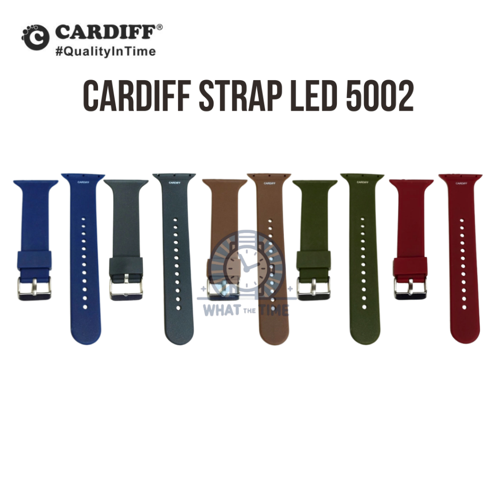 WTT Tali Jam Tangan Cardiff 5002 Original Rubber Strap Watch Karet Silicone Iwatch Apple Pria Wanita