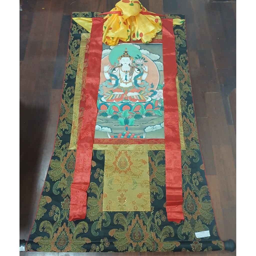 Thangka Chenrezig (01) - Lukisan Thangka Print - Tibetan Nepal
