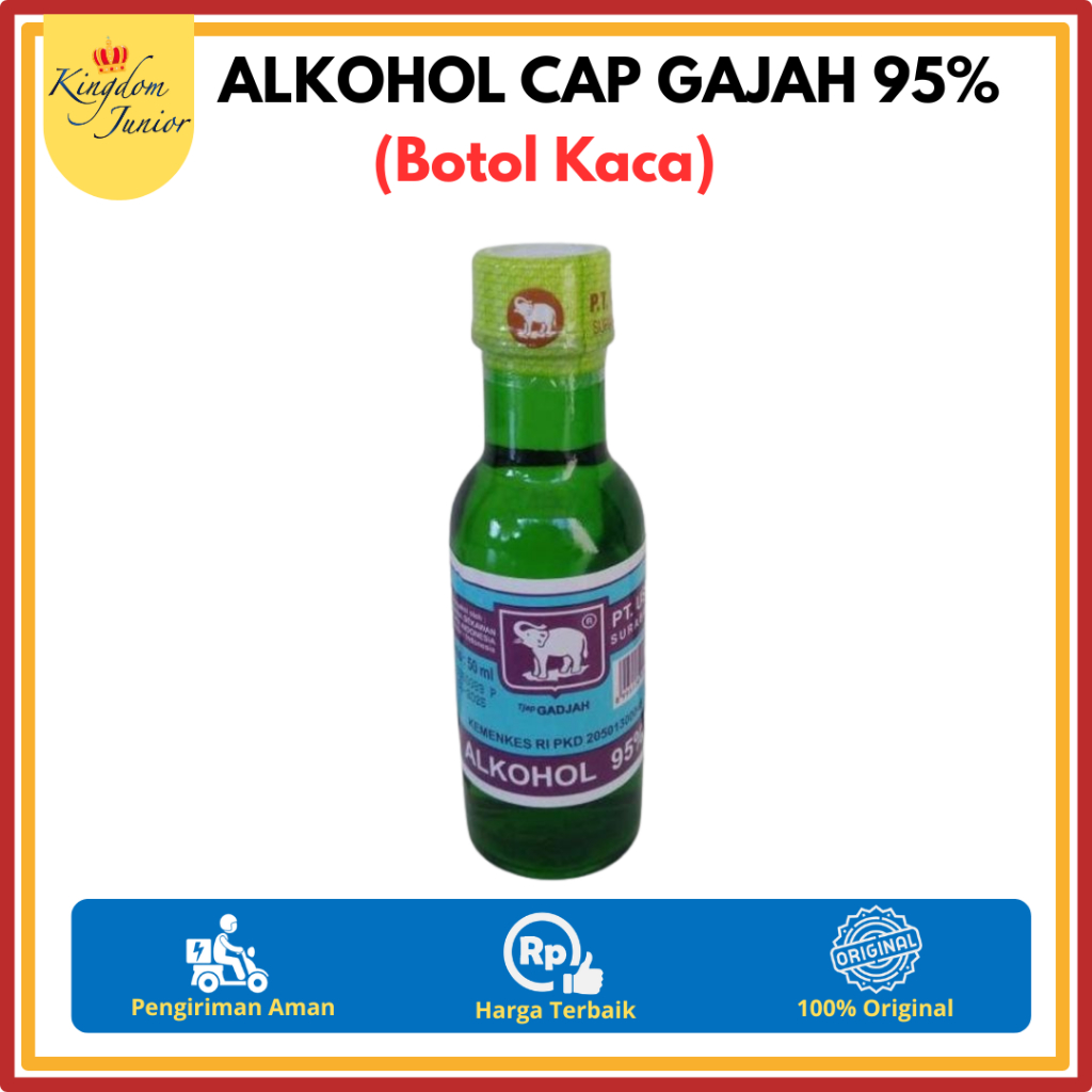Alkohol 95% Cap Gajah Botol Kaca