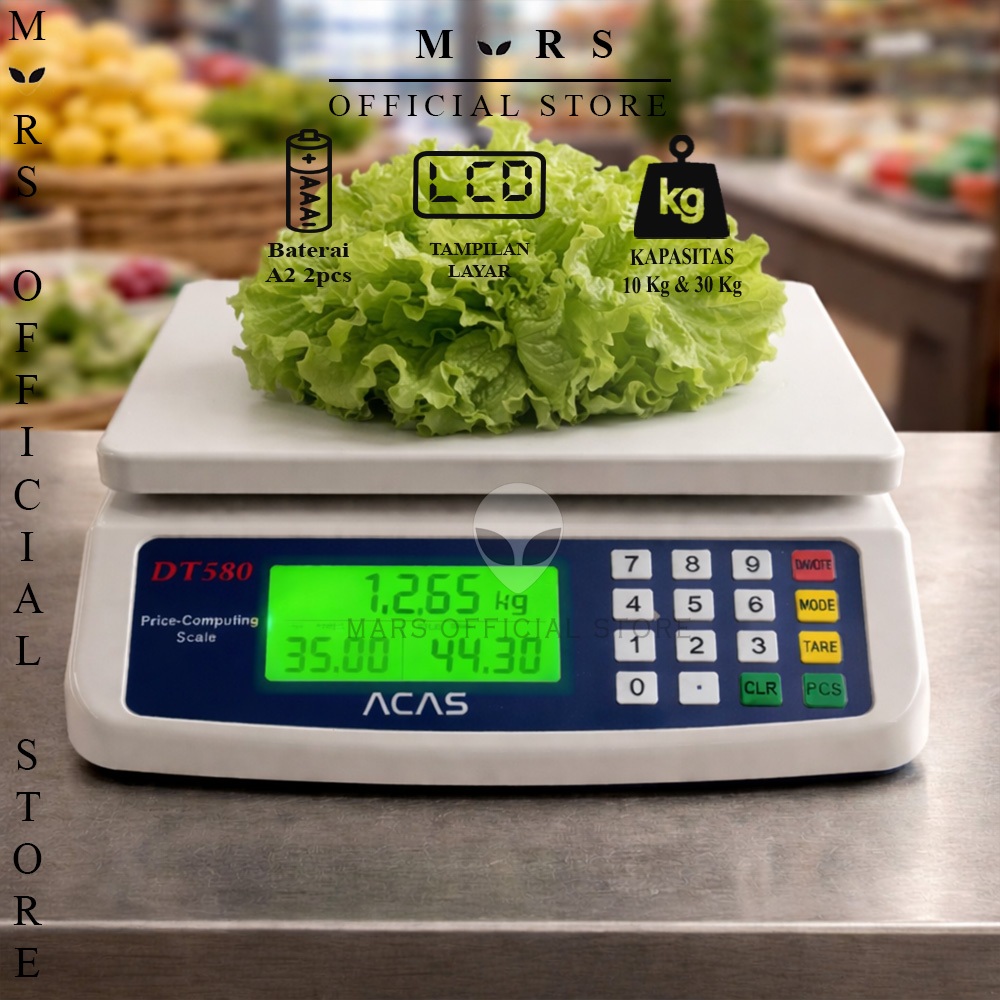 DT-580 Timbangan Digital Meja 30 Kg/ 1Gr 10 Kg/ 0.5 Gr Dapur Duduk Electronic Scale Telur Sembako