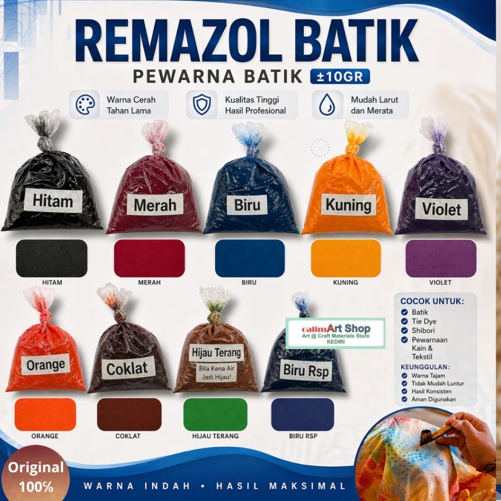 PEWARNA BATIK REMAZOL ±10gram - PEWARNA BATIK REMASOL