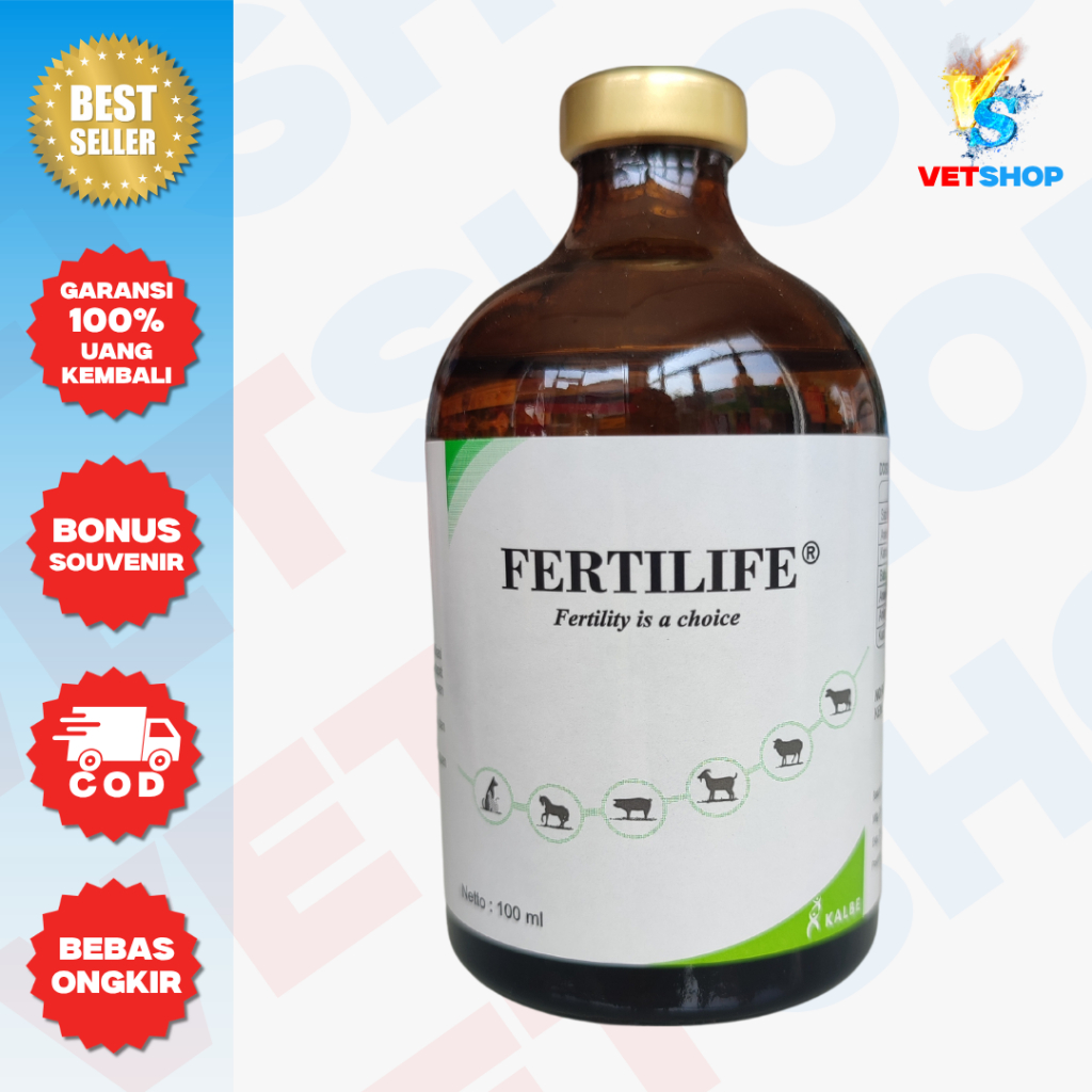 FERTILIFE 100ml Kalbe - Hormon Reproduksi Sapi Kambing - Sinkronisasi Birahi & Pembersih Rahim - VET