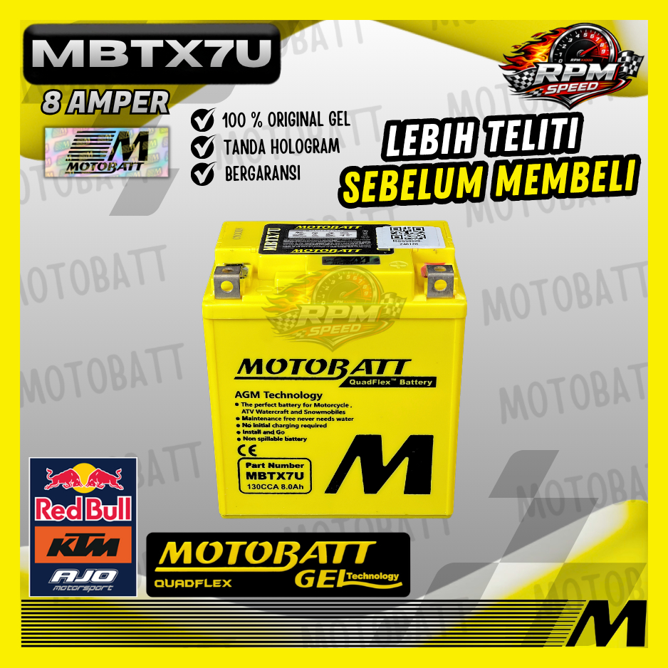 AKI MOTOR MOTOBATT QUADFLEX MBTX7U 8AH