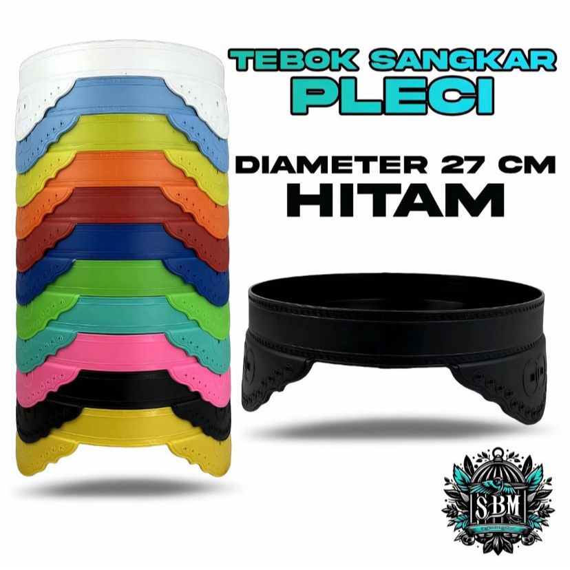 TEBOK PLECI MOTIF DIAMETER 27CM WARNA  | WADAH UNTUK SANGKAR KANDANG BURUNG PLECI