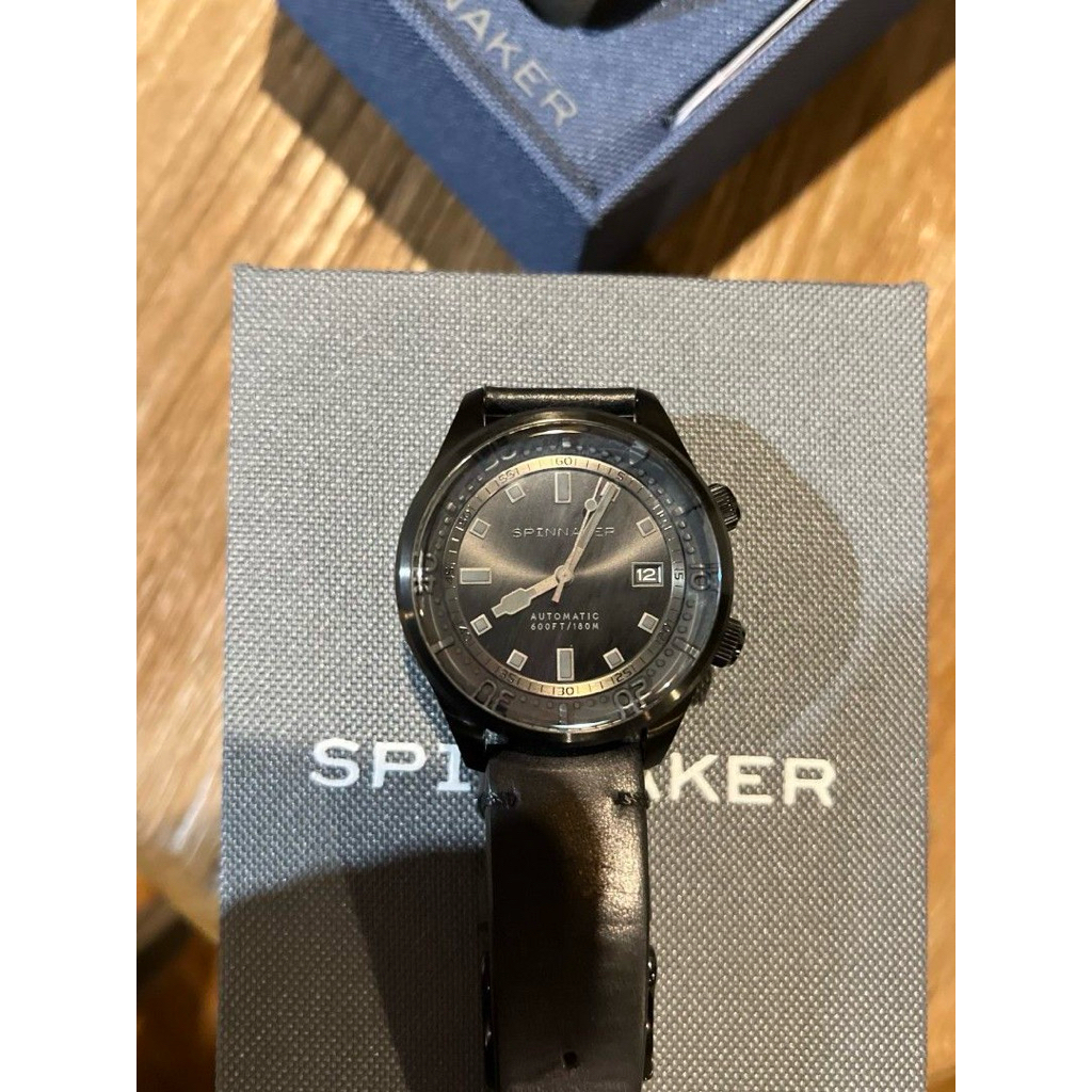 Spinnaker Bradner - Black Dial Black Leather (Full Set)