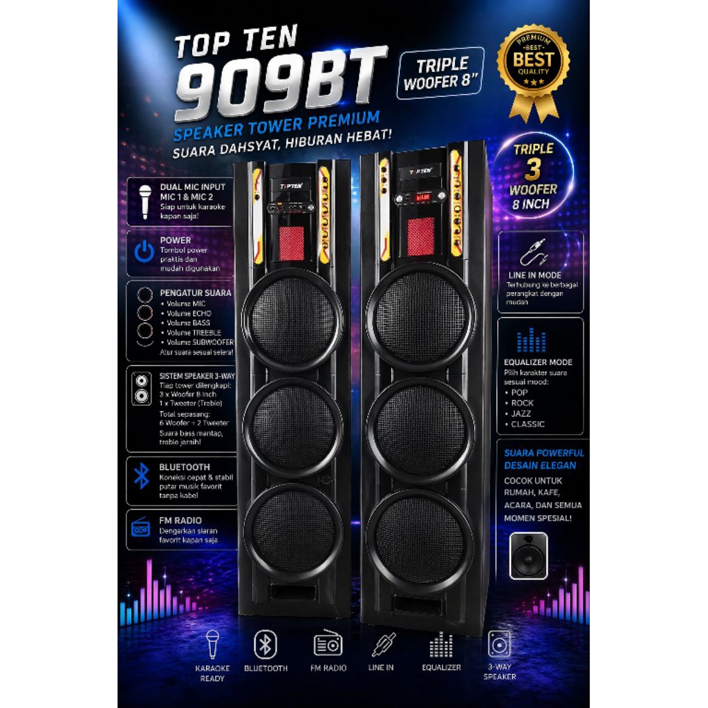 speaker aktif Top ten SB-909BT Triple