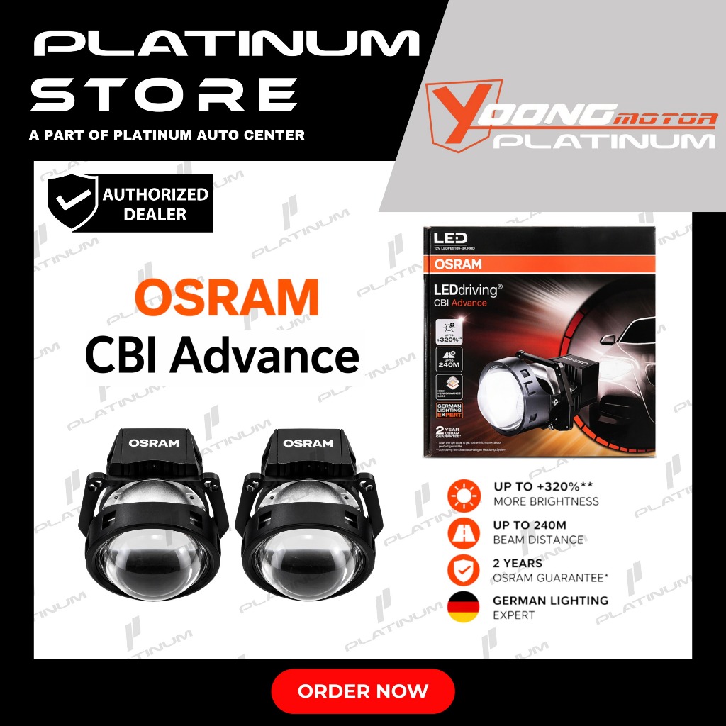 Osram CBI Advance 3” Bi-LED Projector Lampu Mobil | 55/60W White – Plug & Play