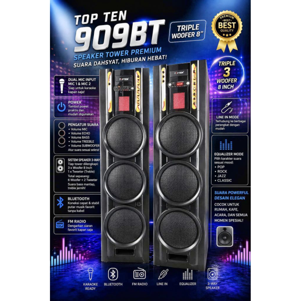 speaker Bluetooth Top ten SB-909BT triple