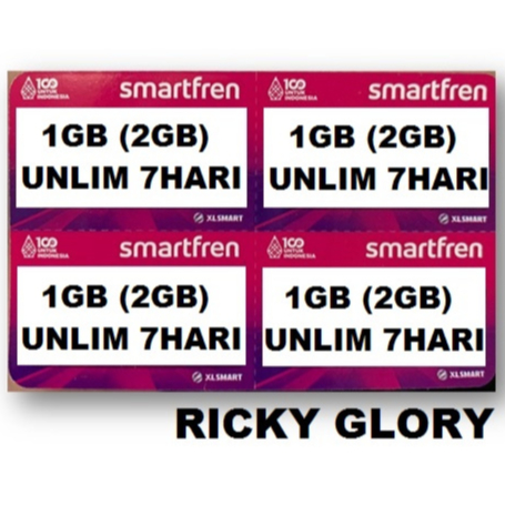 VOUCHER SMARTFREN 1GB (2GB) UNLIMITED 7HARI