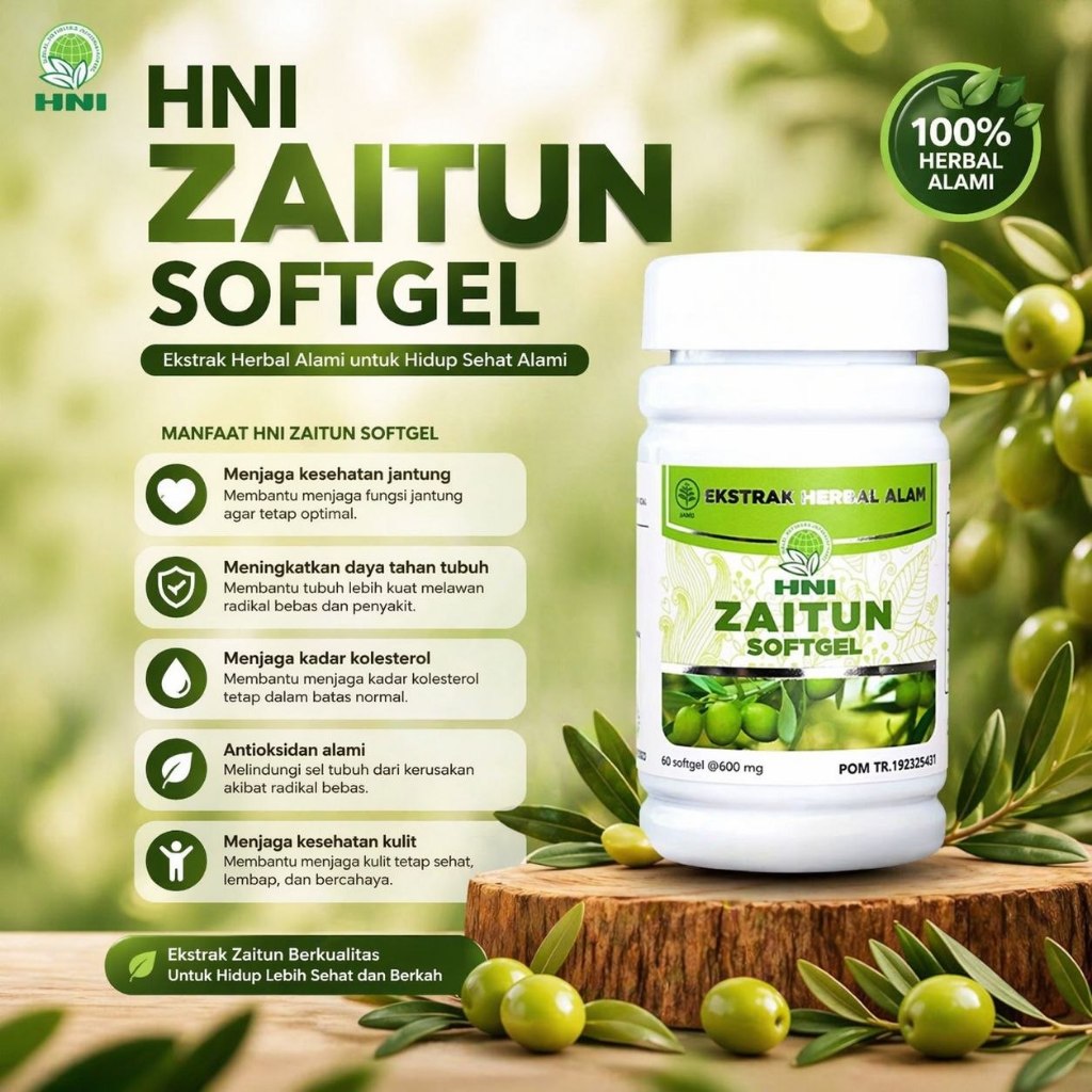 minyak zaitun softgel HNI HPAI membantu daya tahan tubuh - isi 60 kapsul