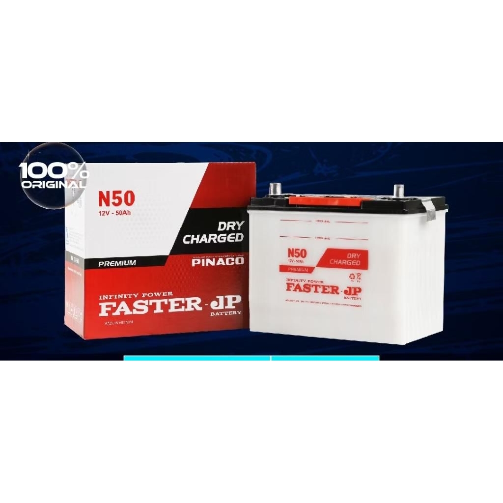 Aki mobil merk FASTER JP premium N50 untuk Honda accord Cielo AT