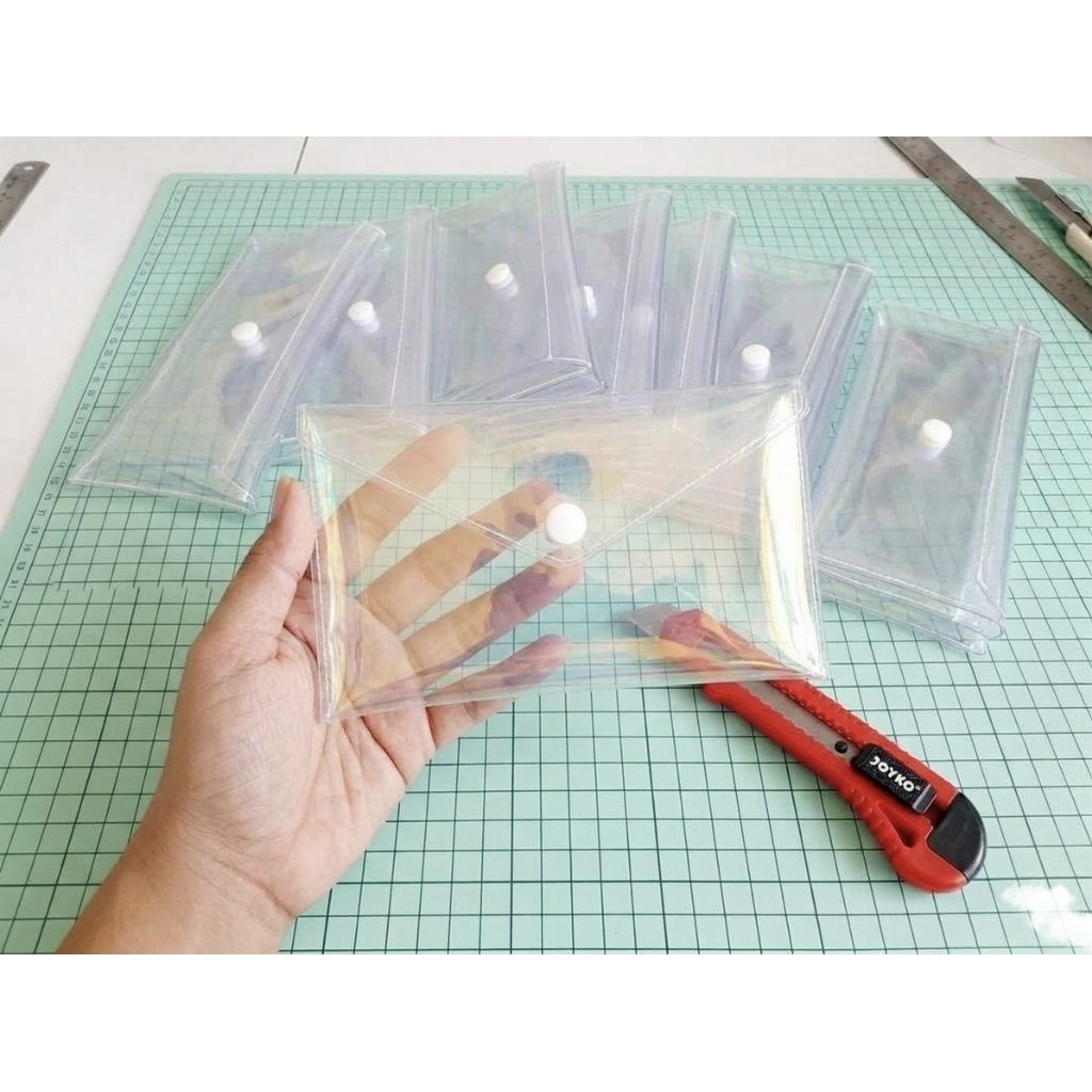 OTS | Dompet Amplop plastik, Dompet Amplop Transparan, Dompet skincare, clear Pouch, Dompet Amplop t