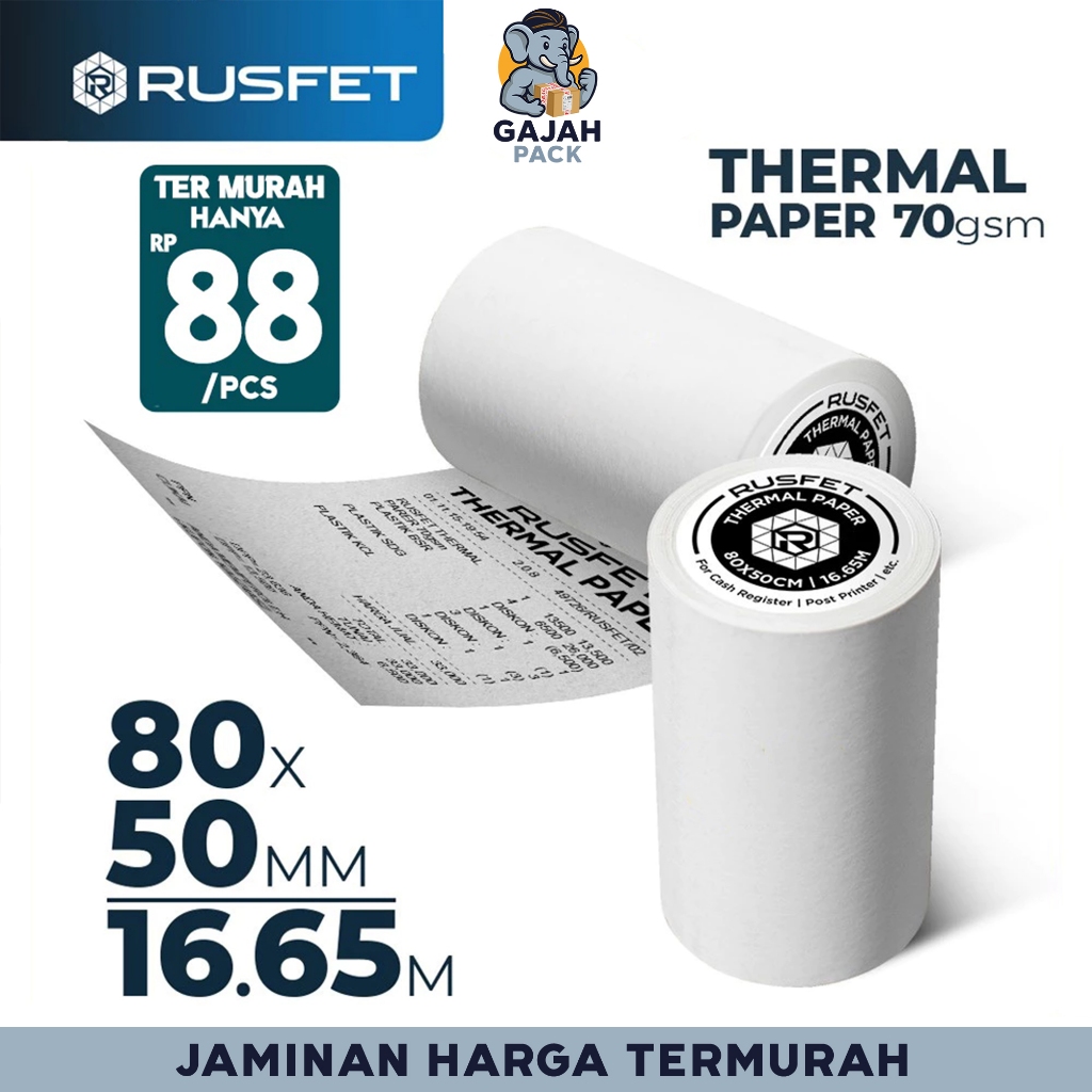 Paper Thermal Kertas Printer 80x50mm CORE Thermal Printer Bluetooth Kasir Struk EDC POS RUSFET