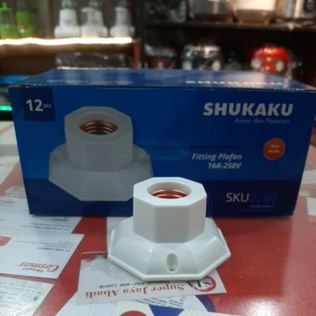 Shukaku Fitting Lampu Tempel Plafon Original Kuningan SNI Persegi Empat SKU 2277 & Persegi Delapan S