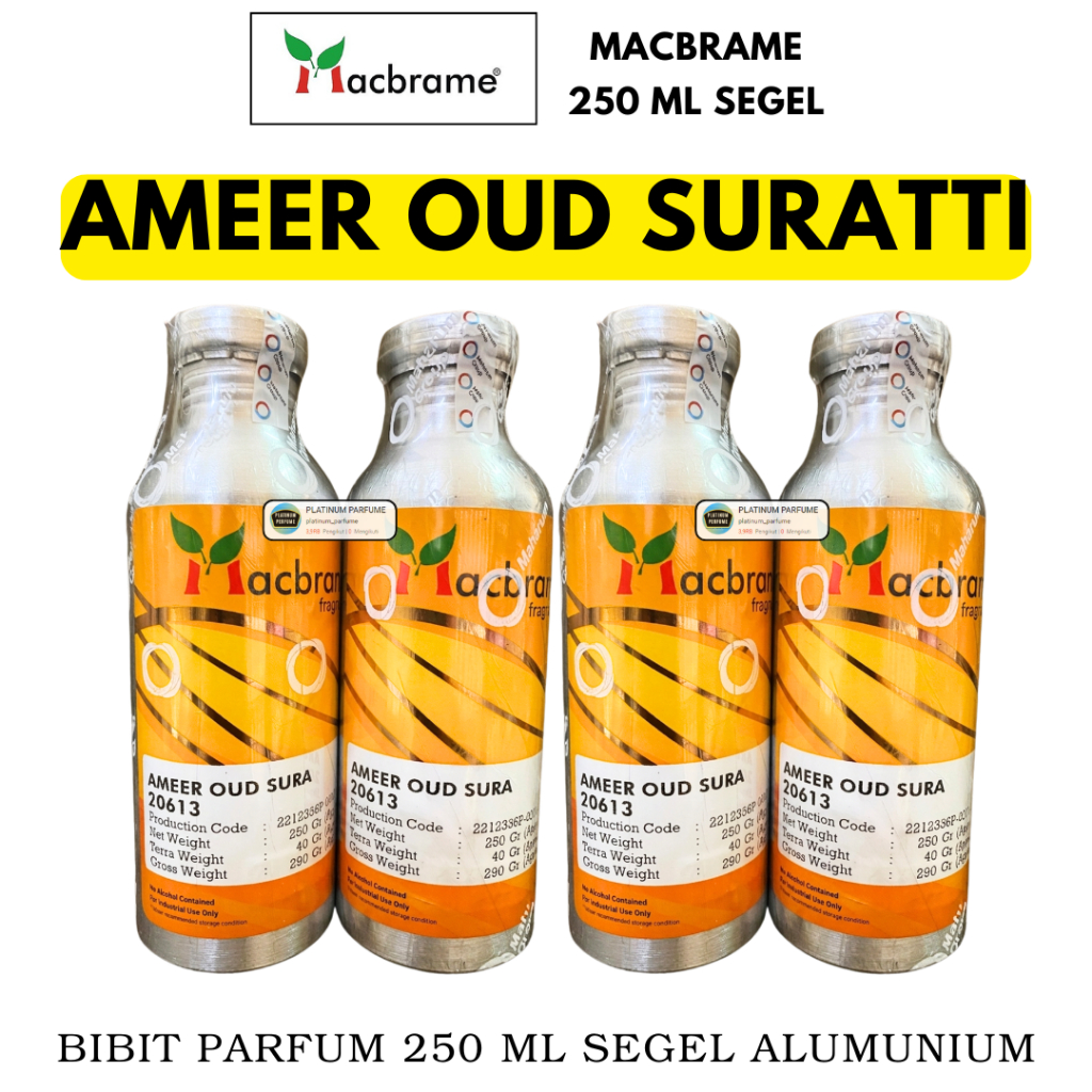 Bibit Parfum AMEER OUD SURA ( 250 ML SEGEL Alumunium ) MACBRAME - BIang Parfum arabian Super - AMEER