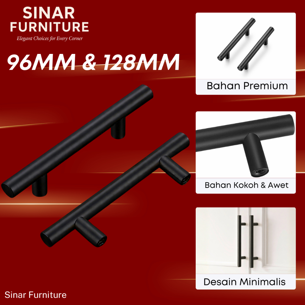 Handle Tarikan Pintu Lemari / Handle Minimalis Pintu Lemari BLACK