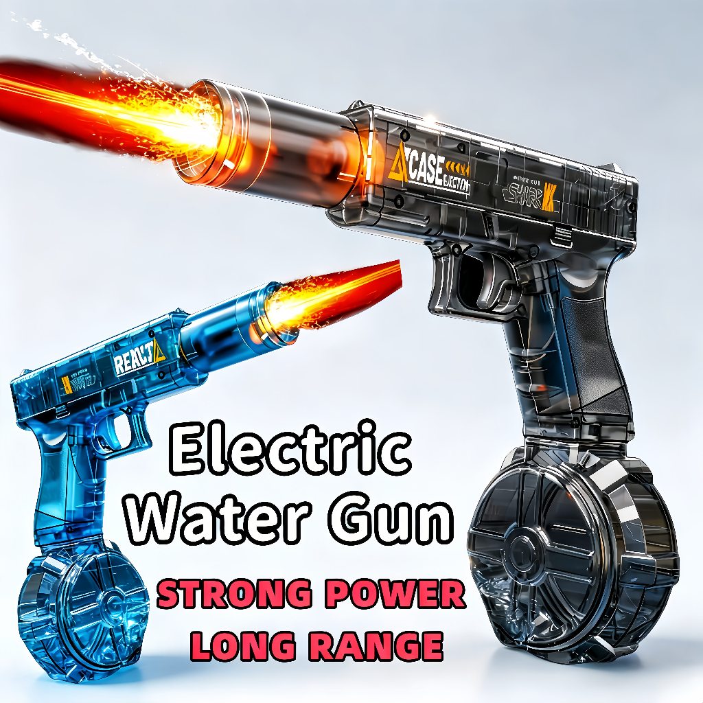 Pistol air elektrik Glock mainan anak-anak dengan lampu semprotan air kontinu otomatis dengan lampu