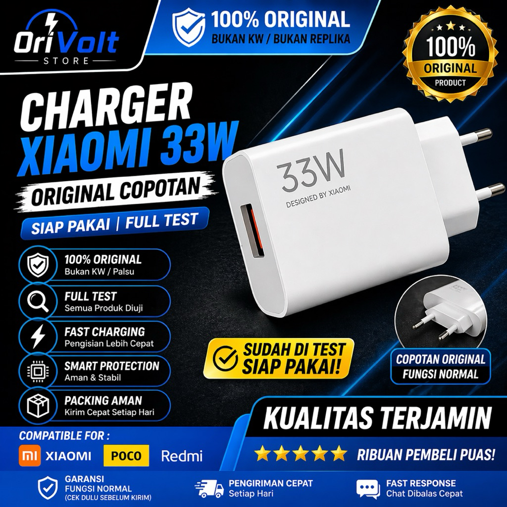 CHARGER XIAOMI 33W ORIGINAL COPOTAN TURBO FAST CHARGING 100% ORI FULL TEST