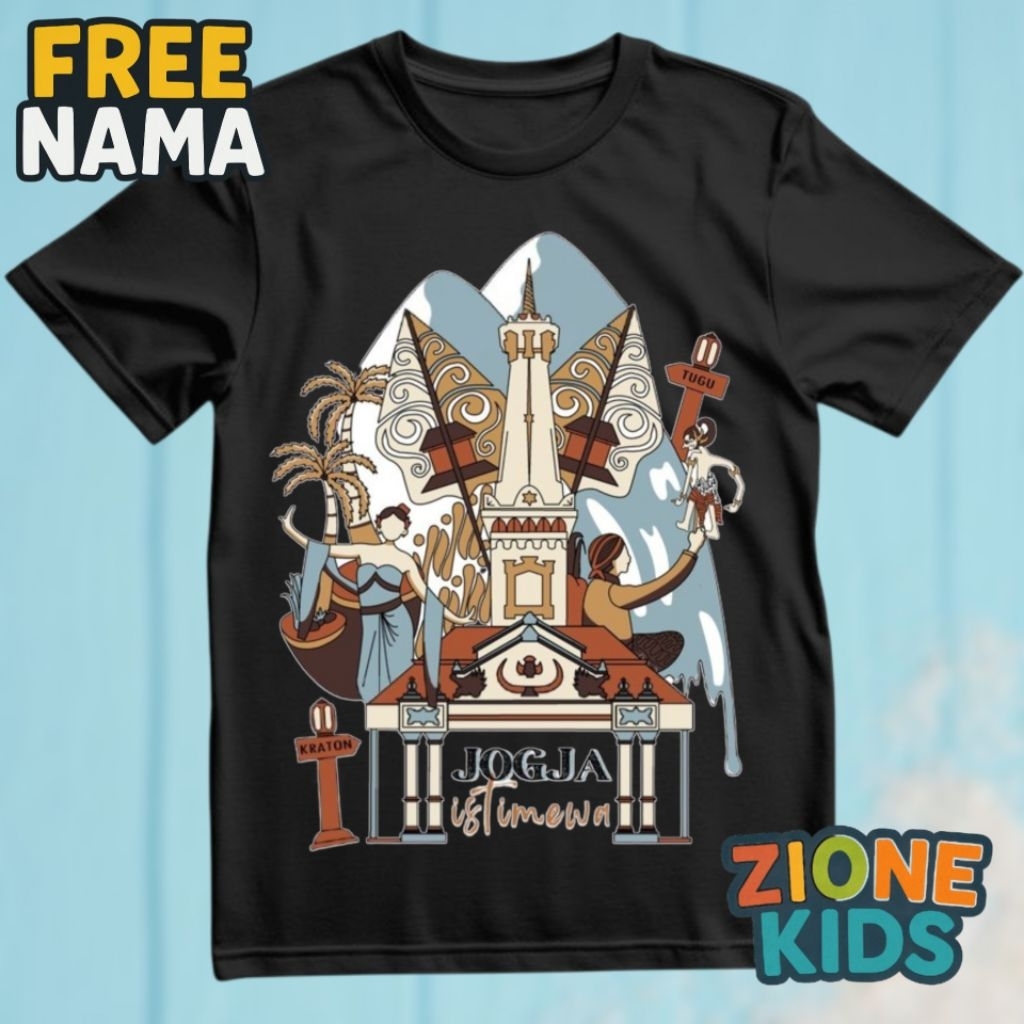 BAJU KAOS ATASAN ANAK BATIK JOGJA CEWEK/COWOK 2-12TAHUN/REMAJA/DEWASA GRATIS NAMA