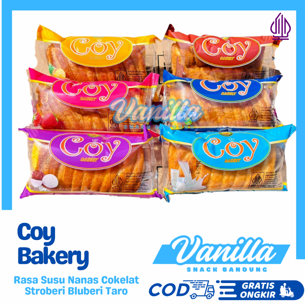 COY BAKERY Roti Gulung Isi Aneka Rasa 50g Cokelat Susu Krim Bluberi Nanas Strawberry