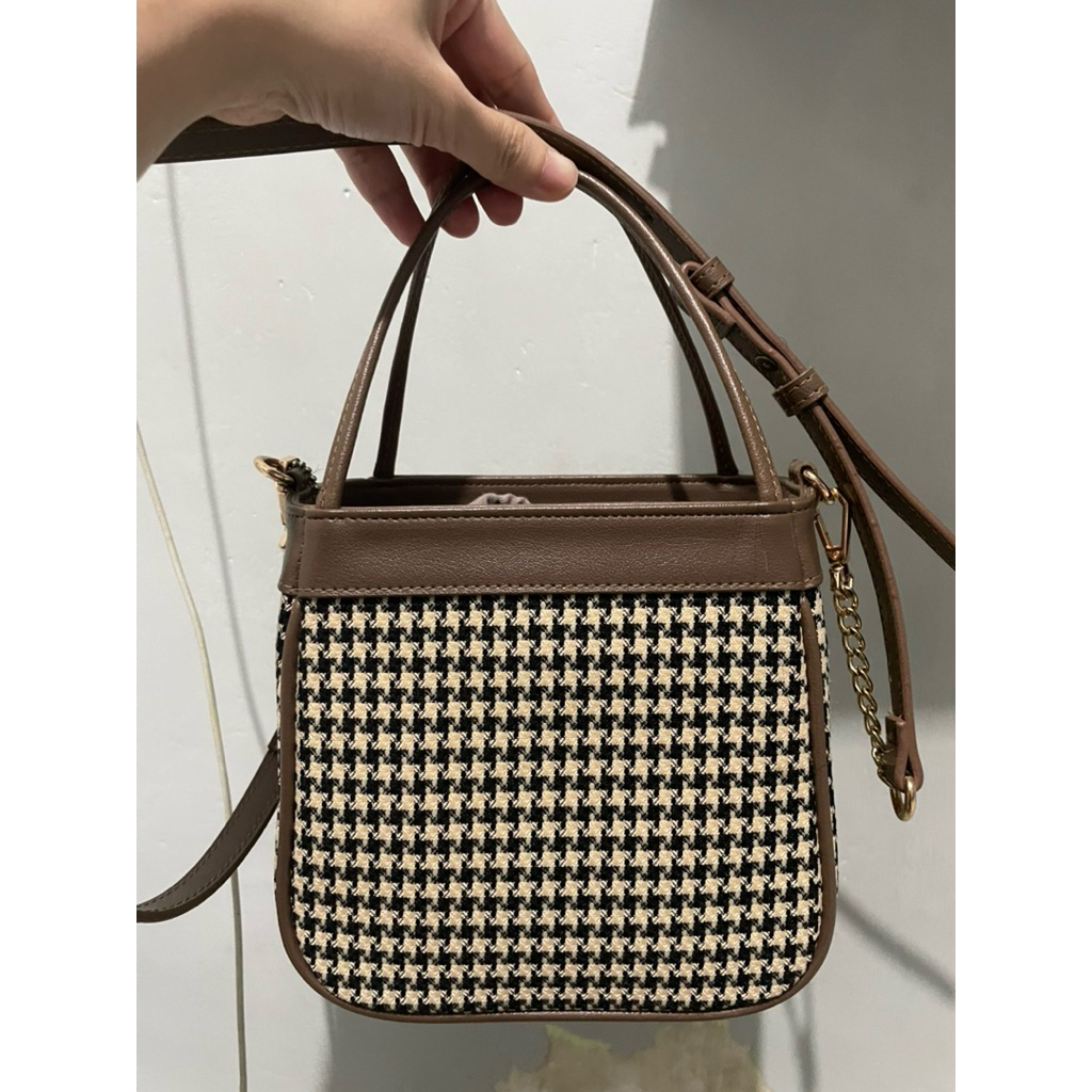 PRELOVED TAS TWEED MINI TAUPE VALLICE