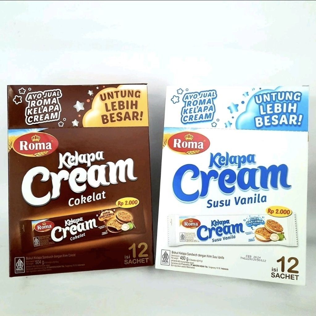 Biskuit Roma Kelapa Cream box isi 12 sachet