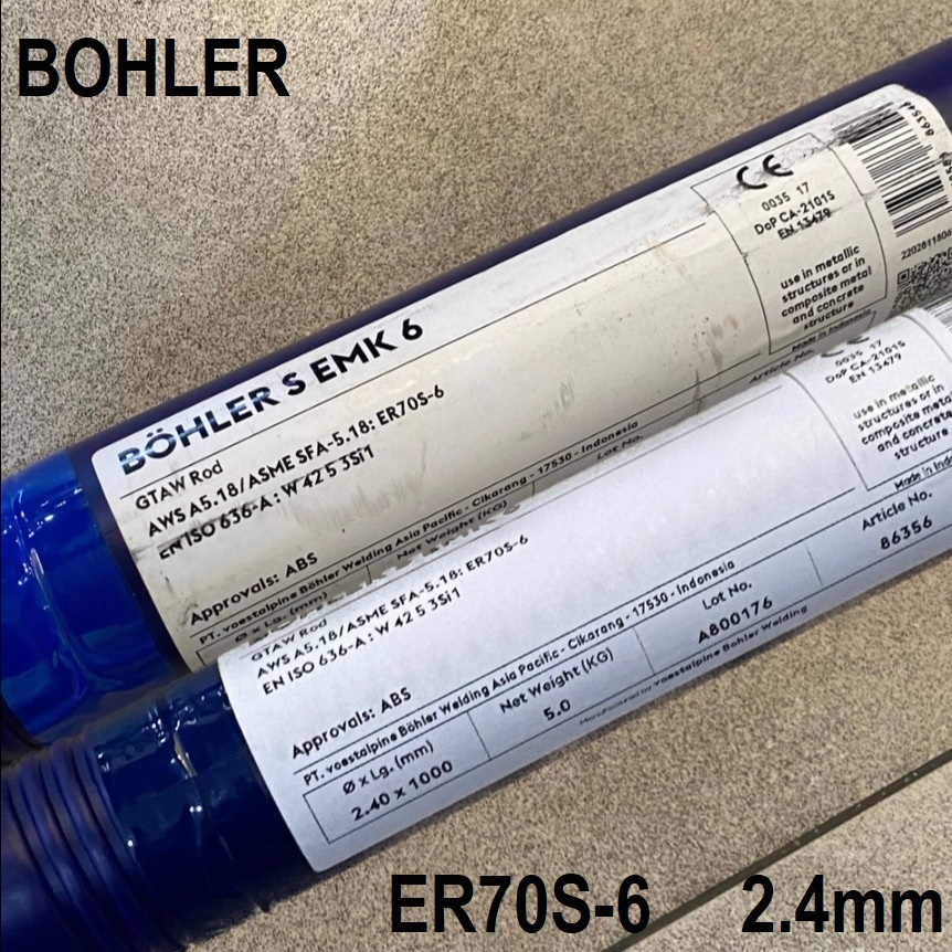 Kawat Las ER70S-6 2.4mm 50KG BOHLER EMK6 Filler Argon Besi ER 70S6 2,4mm 5KG x10 Slop =50KG