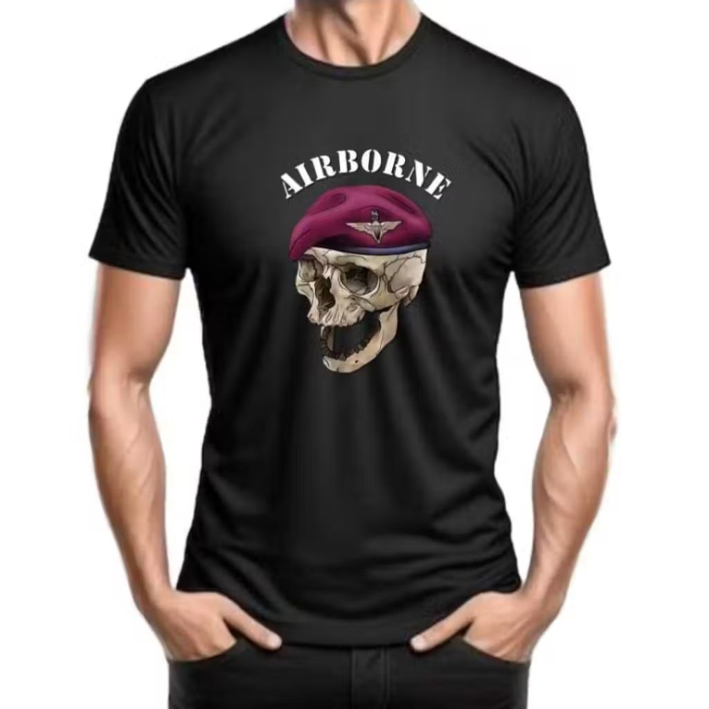 KAOS TENGKORAK AIRBORNE GAMBAR DEPAN