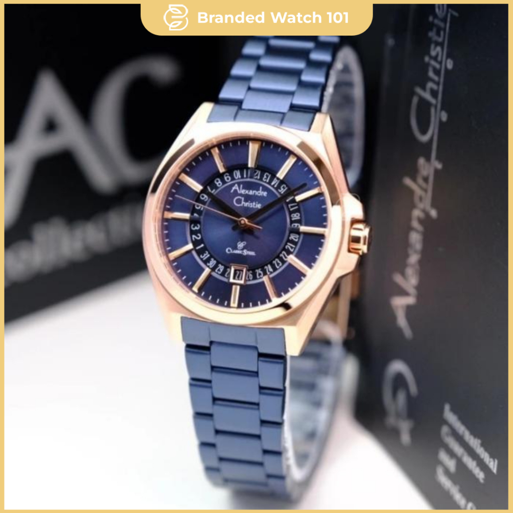 ORIGINAL Jam Tangan Wanita Alexandre Christie AC 8688 / AC8688 / 8688 Garansi Resmi 1 Tahun, Staainl