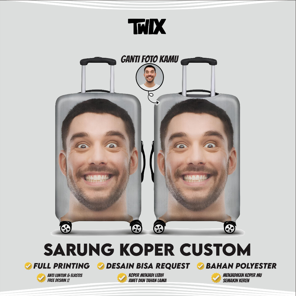 Sarung Koper Custom Foto Full Printing Request Foto Sendiri Pelindung Koper Request Foto