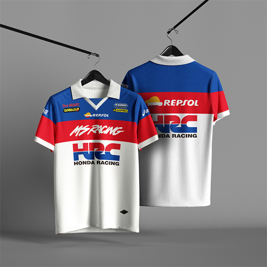 Jersey Racing Honda HRC Repsol Retro | Jersey MotoGP Vintage | Kaos Racing Premium Unisex