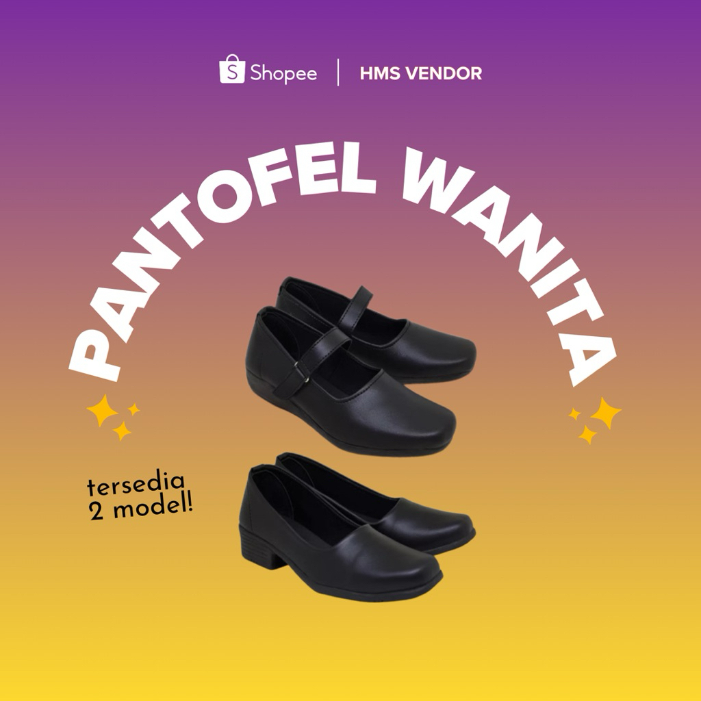 Pantofel Wanita-Pantofel Hitam-Pantofel Ospek