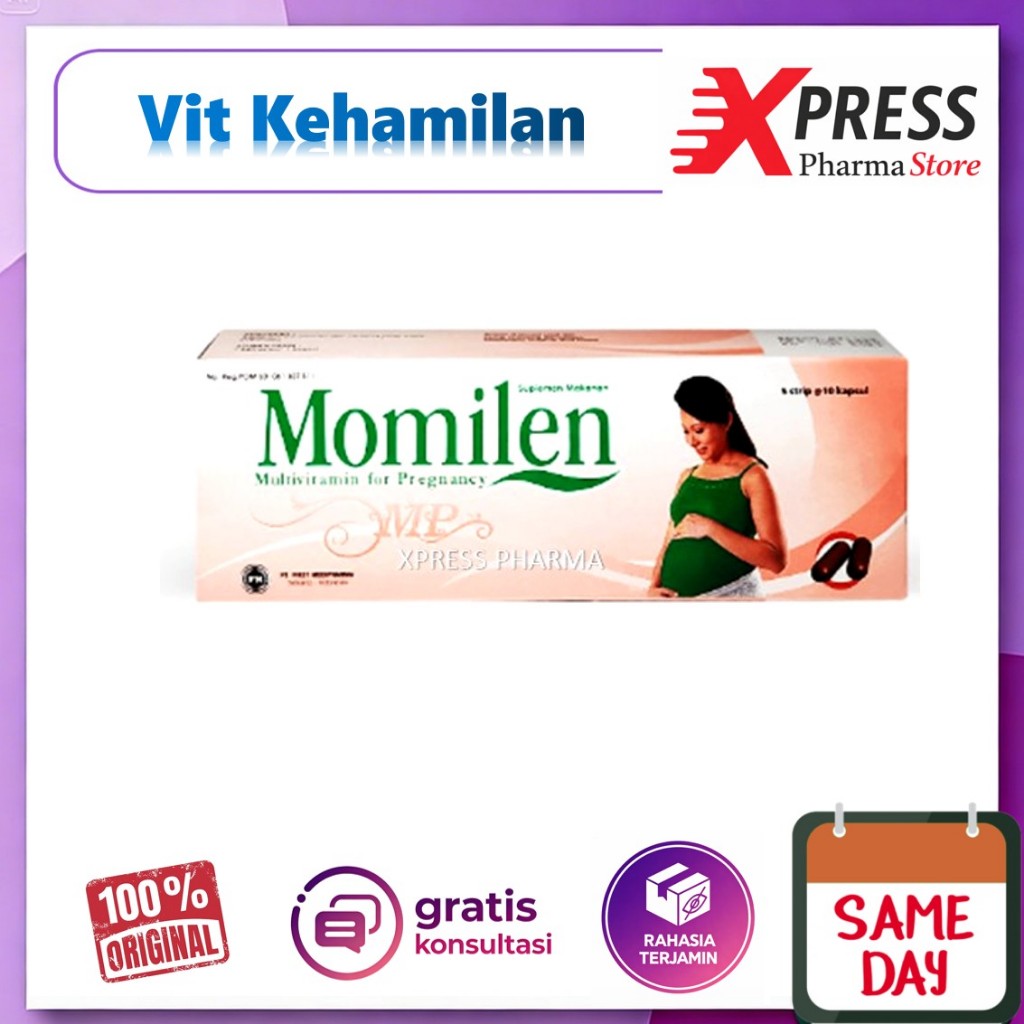 XPRESS  Momilen MP DUS 50 Kapsul Multivitamin for Pregnancy Pregnant Vitamin Ibu Hamil Asam Folat mo
