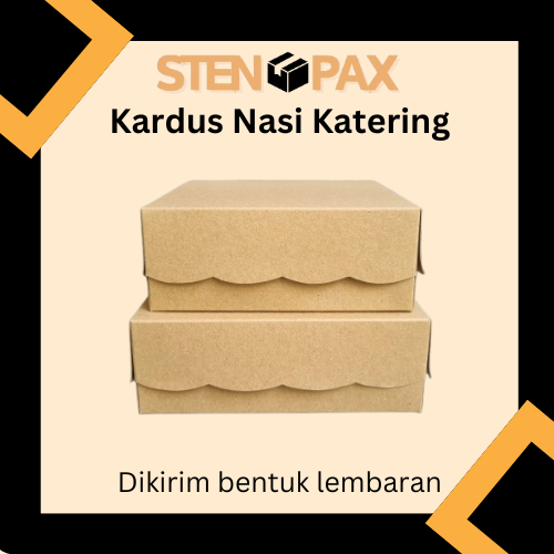 Kotak Dus Nasi Katering Ukuran 18x18x7 20x20x7 Kraft Non-Laminasi Tebal 325GSM