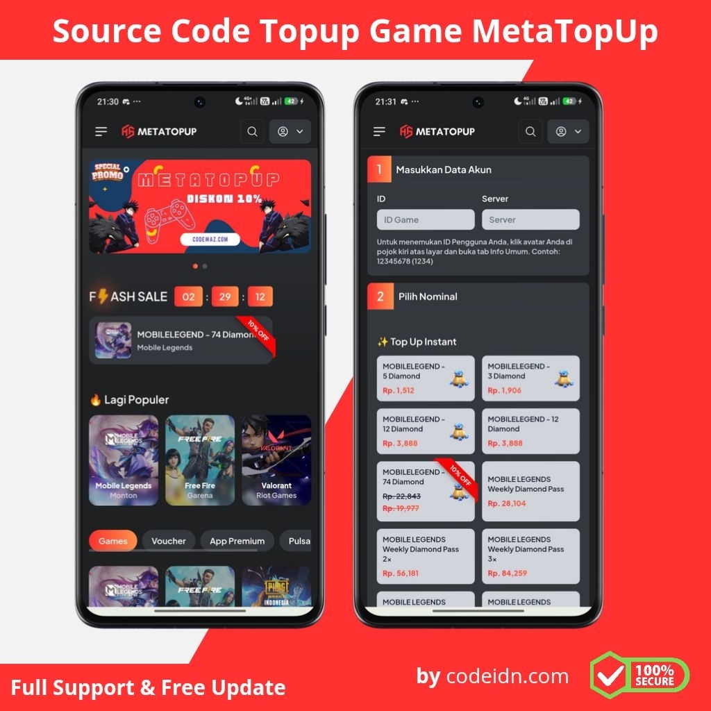 Web Top Up Game dan PPOB Otomatis MetaTopUp