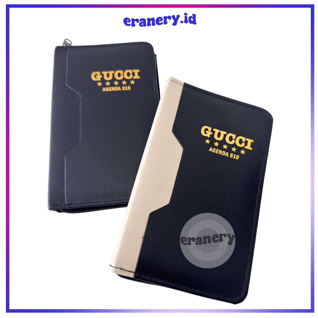 AGENDA HITAM A5 RESLETING COVER GUCCI / AGENDA JURNAL GUCCI MN-GC