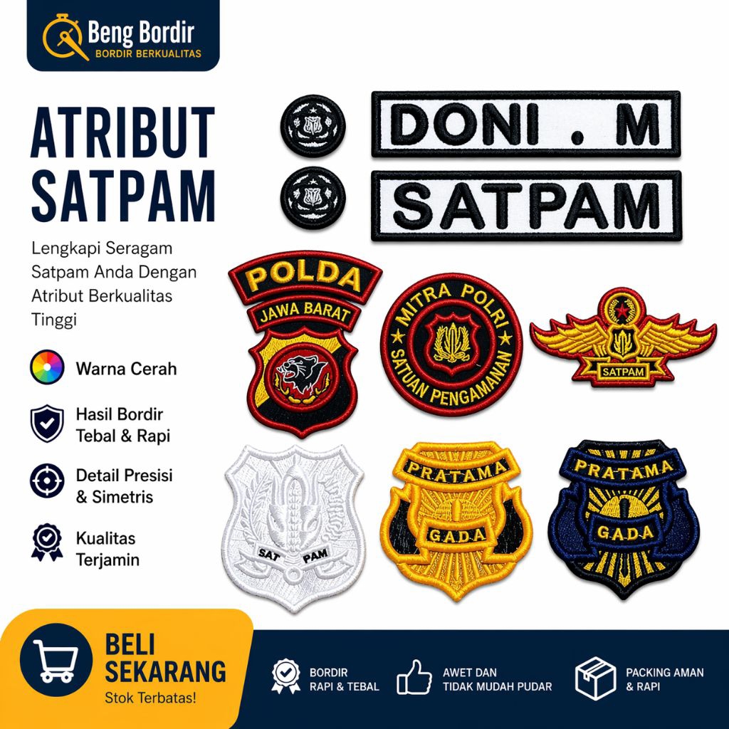 Logo Satpam Bordir Timbul 3D