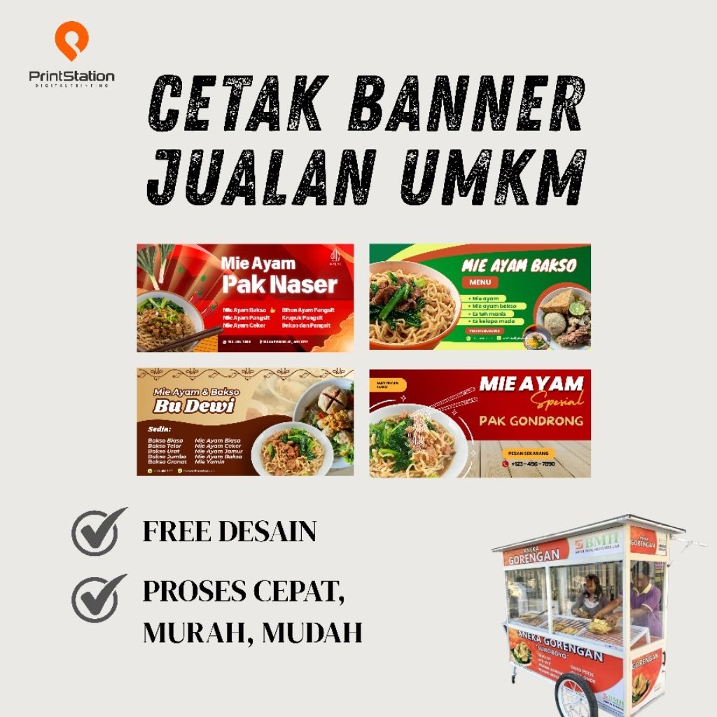 Cetak Banner Jualan UMKM Mie Ayam Bakso Dll