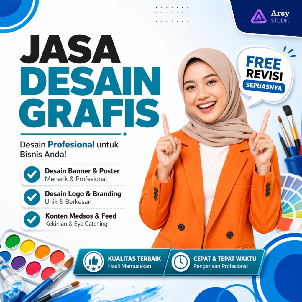 JASA DESAIN GRAFIS PROFESIONAL | DESAIN BANNER, SPANDUK, BROSUR, POSTER, LOGO, MENU, NOTA, CV, PPT, 
