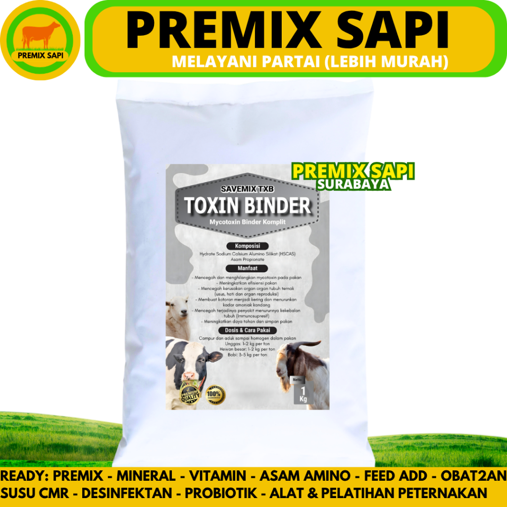 SAVEMIX TOXIN BINDER 1 KG - Feed Additive Pengikat Mycotoxin Toxin Jamur Pakan Ternak & Unggas Ayam