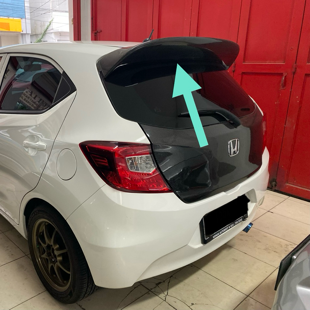 wing spoiler spoon mobil Honda new Brio Carbon Kevlar Asli