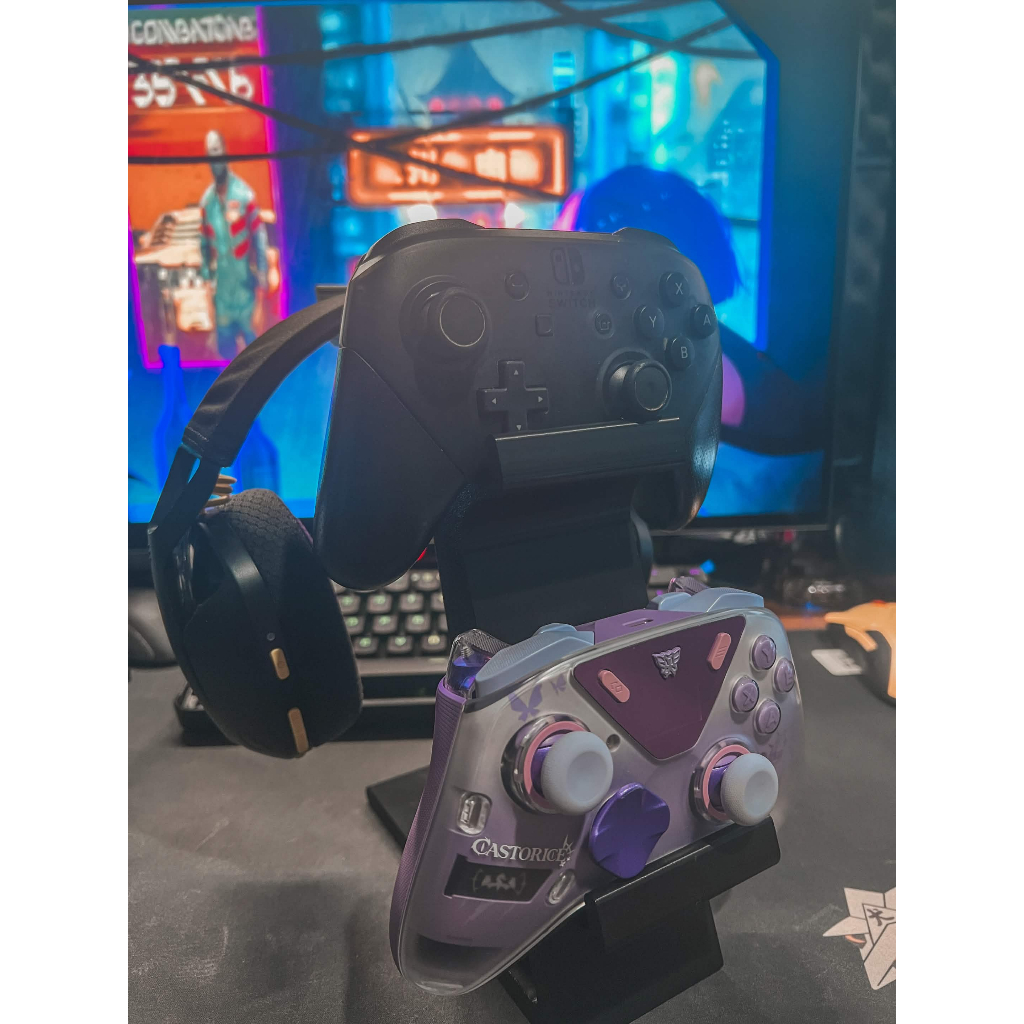 Headset Stand + Joystick Stand PS4 PS5 XBOX Solid Kokoh 2 Tingkat
