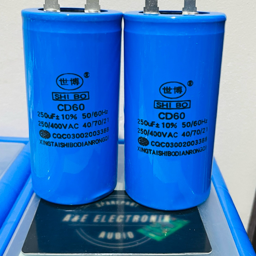 KAPASITOR MESIN  250uf 250/400v / KAPASITOR BULAT  250uf 250v / CAPASITOR MESIN 250uf 400V  CD60