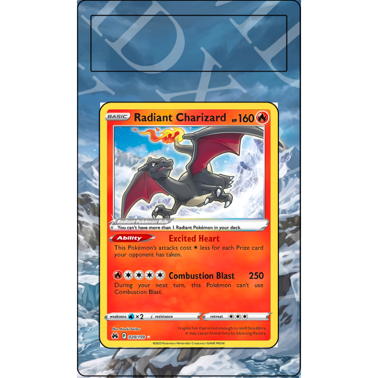 Radiant Charizard #20 Pokemon Crown Zenith (Custom Extended Art)