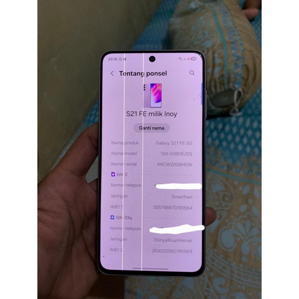 Samsung s21 fe ram 8/128 second