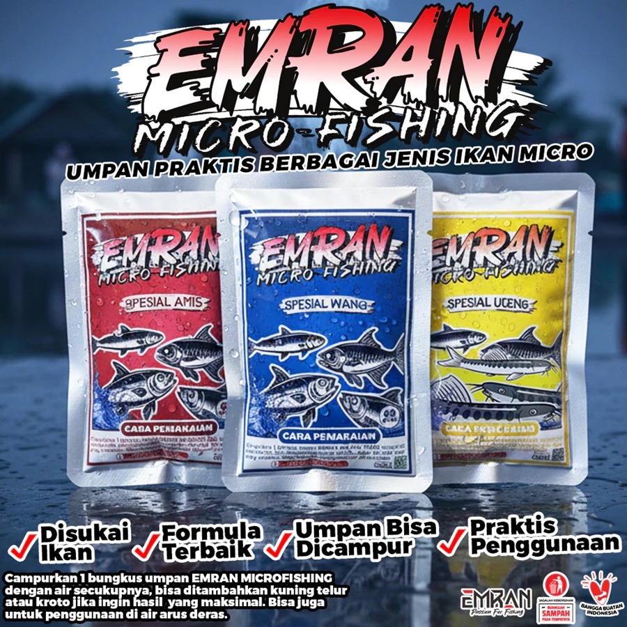 Umpan Emran Micro Fishing Special Amis, Wangi & Uceng Ikan Wader 60gr Murah