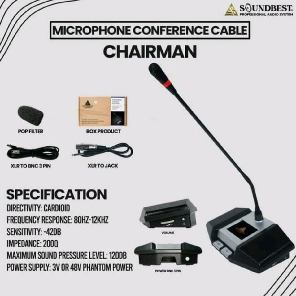 MIC MEJA SOUNDBEST MIC CONFERENCE CHAIRMAN