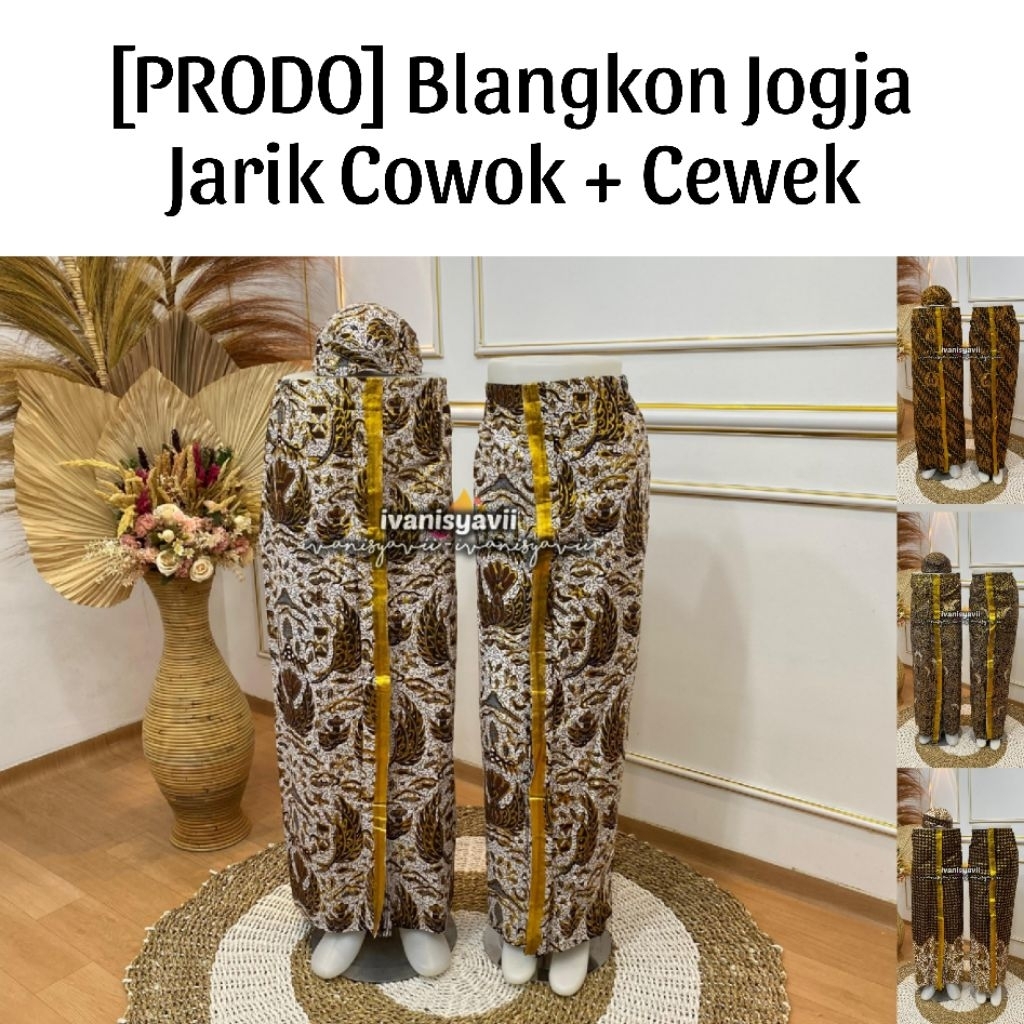 [PRODO] JARIK COWOK + CEWEK + BLANGKON JOGJA • Sepasang Jarik Pengantin Prodo - Gold / Silver |  ~pp